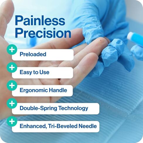 Disposable Safety Lancets for Diabetes Testing – 21G x 2.5mm, Preloaded Sterile Lancet Needles – Compact Keto & Diabetic Lancets with a Twist-Off Lid for Easy Blood Testing Anywhere by OWELL, 100 Ct in Saudi Arabia
