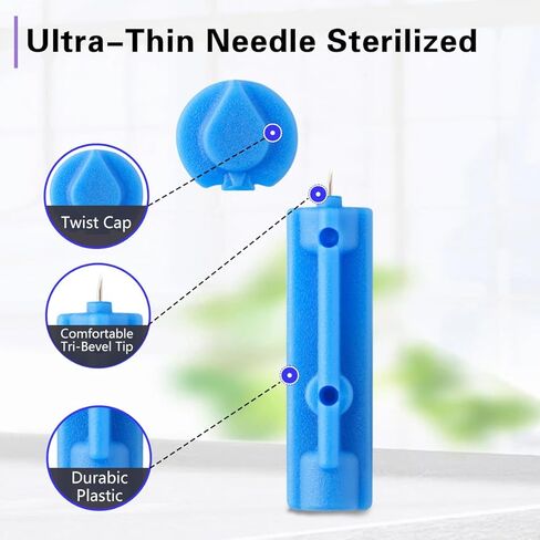 blood Lancets, Single use, 30 Gauge Twist top Lancets for Diabetes Testing, Fits Most Lancing Devices for Blood Sugar Kit and Glucose Meter - 310 Count per box - Multi-color in Saudi Arabia