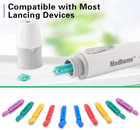 blood Lancets, Single use, 30 Gauge Twist top Lancets for Diabetes Testing, Fits Most Lancing Devices for Blood Sugar Kit and Glucose Meter - 310 Count per box - Multi-color in Saudi Arabia