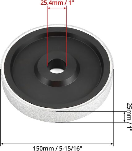 QWORK Diamond Jewelry Grinding Wheel, 240 Grit Diamond Grinding Wheel, Dia 6" x 1" Wide 1" Arbor Hole, for Metal Stone Marble Granite Glass Ceramics Grinding and Processing in Saudi Arabia