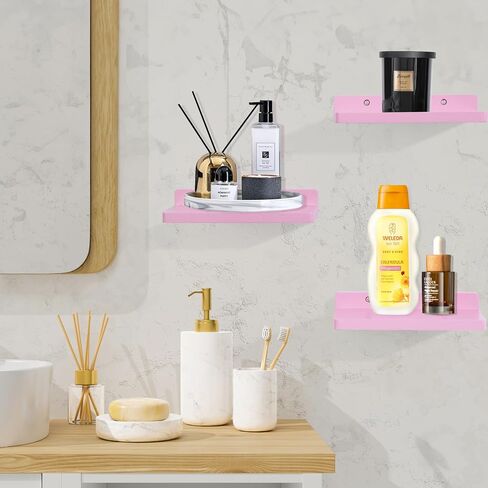 Small Floating Shelf,5 x 8.5 Inch,Set of 3 Small Wall Shelf for Bedroom Living Room Bathroom Kitchen Office (Black) in Saudi Arabia