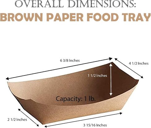 Angel's Peel Lounge Disposable Paper Food Tray - Recyclable Kraft, Fully Biodegradable Trays- Picnics, Carnivals, Camping Trays- Food Serving Tray Holds Hot and Cold Food 1Lb (Pack of 100) in Saudi Arabia