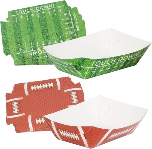 100 حزمة من صواني الطعام الورقية لحفلات كرة القدم 2 رطل، صواني ناتشو للوجبات الخفيفة، صواني حامل الحلوى، لوازم الحفلات الرياضية، 2 نمط من القوارب للاستعمال مرة واحدة، صينية تقديم الطعام للطعام والتوابل والكرنفالات in Kuwait