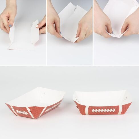 100 حزمة من صواني الطعام الورقية لحفلات كرة القدم 2 رطل، صواني ناتشو للوجبات الخفيفة، صواني حامل الحلوى، لوازم الحفلات الرياضية، 2 نمط من القوارب للاستعمال مرة واحدة، صينية تقديم الطعام للطعام والتوابل والكرنفالات in Kuwait