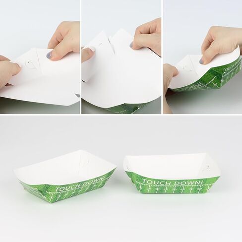 100 حزمة من صواني الطعام الورقية لحفلات كرة القدم 2 رطل، صواني ناتشو للوجبات الخفيفة، صواني حامل الحلوى، لوازم الحفلات الرياضية، 2 نمط من القوارب للاستعمال مرة واحدة، صينية تقديم الطعام للطعام والتوابل والكرنفالات in Kuwait