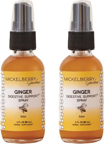 Mickelberry Gardens Ginger Honey Digestive Support Spray - Natural Digestion Support - Organic Ginger Root Herbal Supplement, 2 Ounces (Pack of 2) in Saudi Arabia