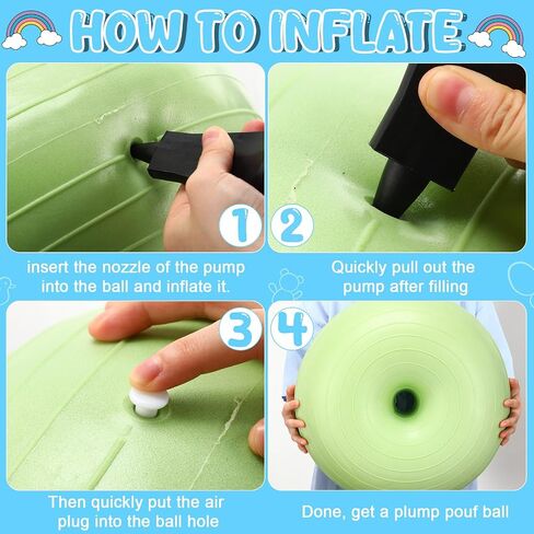 Wettarn 8 Pcs Flexible Seating for Classroom Inflatable Donut Ball Chair with Hand Pump Elementary Yoga Ball with Black Inflator Floor Cushion for Kids Student Exercise Balance Training in Saudi Arabia
