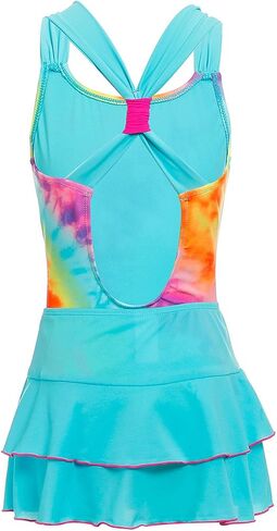 BELLOO Girls Swimsuit with Dress Criss Cross Back Swimwear Two Pieces Bathing Suits for Girl 5-13 Years in Saudi Arabia