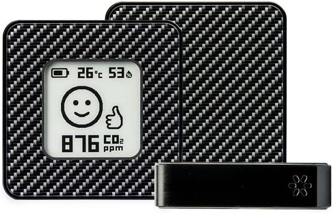 Wireless Portable, Aluminum Indoor Air Quality Monitor AIRVALENT (CO2, Relative Humidity, Temperature). Unique, Custom Design Meter, Sensor, Pocket Size (Black) in Saudi Arabia