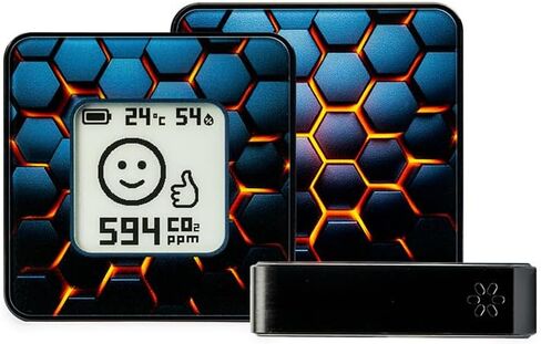 Wireless Portable, Aluminum Indoor Air Quality Monitor AIRVALENT (CO2, Relative Humidity, Temperature). Unique, Custom Design Meter, Sensor, Pocket Size (Black) in Saudi Arabia