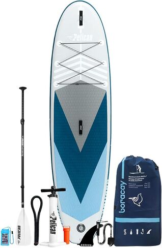 Pelican Boracay Premium Inflatable Stand Up Paddle Board - 3 Pieces SUP Paddle - Accessories, Leash, Hand Pump & Carry Bag - 10 ft in Saudi Arabia