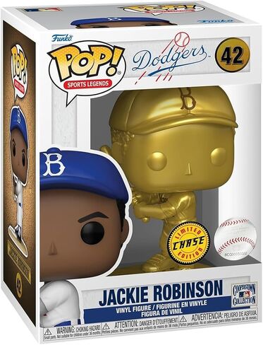 POP MLB: Legends - Jackie Robinson Limited Edition Gold Chase Funko Vinyl Figure (Bundled with Compatible Box Protector Case), Multicolor, 3.75 in Saudi Arabia