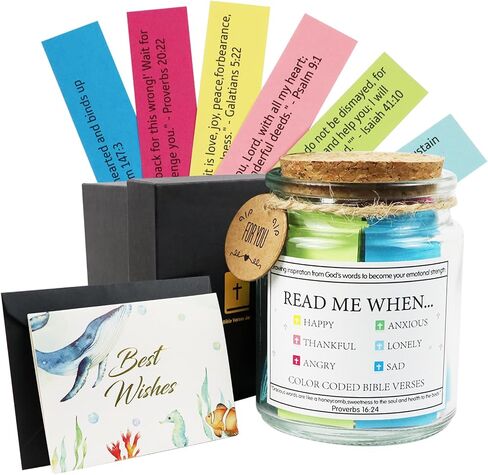 Bible Verse Jar, Read Me When Bible Verses Jar for Emotions and Feelings, The Hope Scripture Christian Jar with Colored Bible Verse, Bible Study Supplies, Faith Based Christian Gifts for Women Men in Saudi Arabia