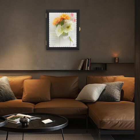 Shadow Box Frame 11x14 with LED, Deep 1.7" Shadowbox Display Case Wooden Black Wall Mount Memory Box with Linen Back and Acrylic Door for Flower, Pictures, Cards and Tickets in Saudi Arabia