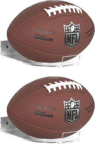 2 Pcs Football Display Stand Clear Football Holders for Display Acrylic Ball Stand Wall Mount Holder no case cover. in Saudi Arabia