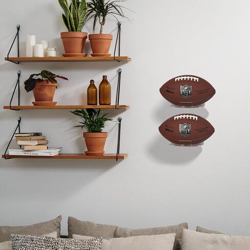 2 Pcs Football Display Stand Clear Football Holders for Display Acrylic Ball Stand Wall Mount Holder no case cover. in Saudi Arabia