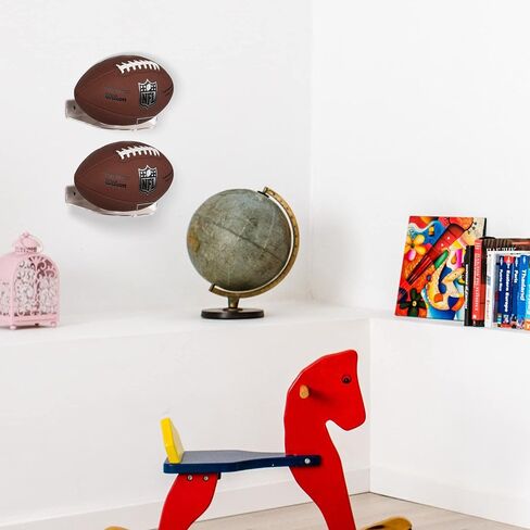2 Pcs Football Display Stand Clear Football Holders for Display Acrylic Ball Stand Wall Mount Holder no case cover. in Saudi Arabia