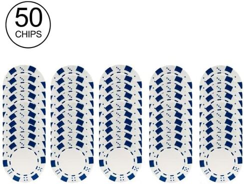 Poker Chips – 50-Piece Set of 11.5-Gram Blackjack Chips with Dice Design – 39mm – Made of Composite Resin for Texas Holdem (White) in Saudi Arabia