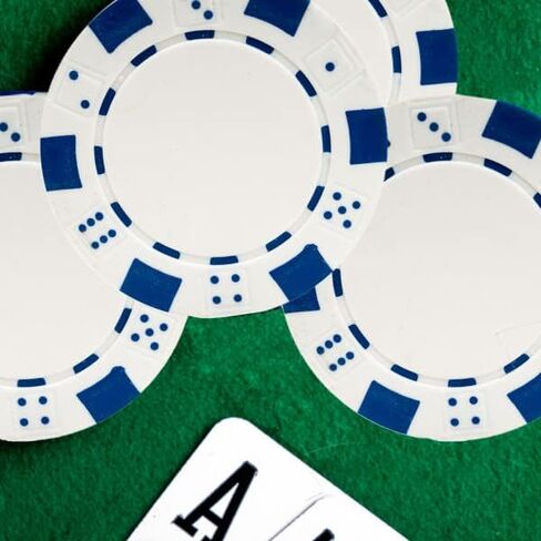 Poker Chips – 50-Piece Set of 11.5-Gram Blackjack Chips with Dice Design – 39mm – Made of Composite Resin for Texas Holdem (White) in Saudi Arabia