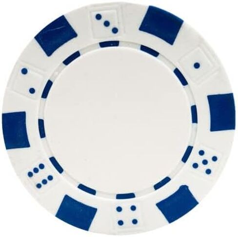 Poker Chips – 50-Piece Set of 11.5-Gram Blackjack Chips with Dice Design – 39mm – Made of Composite Resin for Texas Holdem (White) in Saudi Arabia