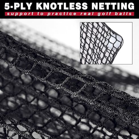 شبكة ضرب جولف مقاس 10 × 7 بوصات من Champkey مع بساط ضرب جولف ضخم مقاس 16 × 25 بوصة - إطار فولاذي عالي التحمل وشبكة جولف للتدريب على 5 طبقات بدون عقد in Kuwait