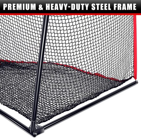 شبكة ضرب جولف مقاس 10 × 7 بوصات من Champkey مع بساط ضرب جولف ضخم مقاس 16 × 25 بوصة - إطار فولاذي عالي التحمل وشبكة جولف للتدريب على 5 طبقات بدون عقد in Kuwait