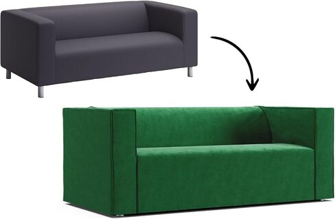 Comfort Works Klippan Cover, Designer Velvet Pet Friendly Slipcovers to Fit IKEA Klippan 2 Seater Sofa Loveseat ONLY! (Velvet Cobalt) in Kuwait