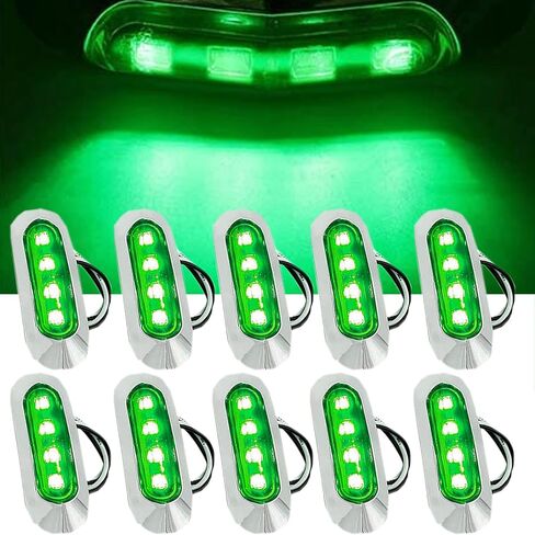 10pcs LED Boat Interior Marine Light,12V Green Waterproof Boat Strip Deck Navigation Light Cabin Courtesy Decorative Lighting for Night Fishing in Saudi Arabia