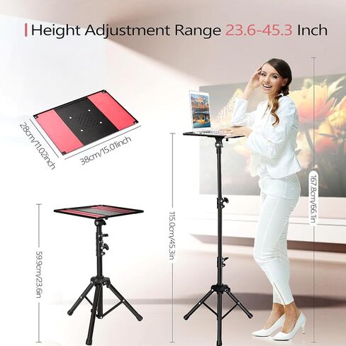 Universal Laptop and Projector Tripod Stand and Lectern Podium Stand with Elastic Belts & Fixed Sponge pads to Protect Device,Portable Music Stand DJ Racks From 23.6" to 45.3" for Office Home in Saudi Arabia