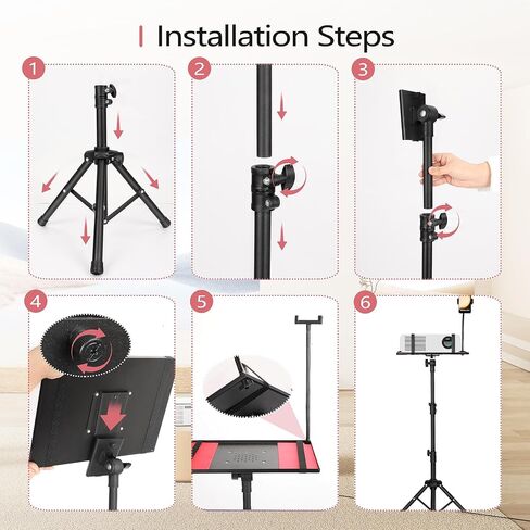 Universal Laptop and Projector Tripod Stand and Lectern Podium Stand with Elastic Belts & Fixed Sponge pads to Protect Device,Portable Music Stand DJ Racks From 23.6" to 45.3" for Office Home in Saudi Arabia