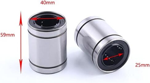 LM25UU Linear Ball Bearing, Bore Dia 25 mm, OD 40 mm, Width 59 mm, Used for Mechanical Sliding Tables, CNC Machine Tools, 3D Printers, Silver 2pcs in Saudi Arabia