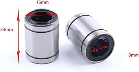 LM25UU Linear Ball Bearing, Bore Dia 25 mm, OD 40 mm, Width 59 mm, Used for Mechanical Sliding Tables, CNC Machine Tools, 3D Printers, Silver 2pcs in Saudi Arabia