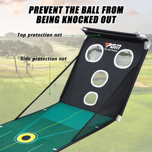 PGM Putting Green Indoor - Putting Matt for Indoors Golf Putting Mat with Auto Ball Return - Golf Practice Golf Chipping Net Golf Simulators for Home Great Gift in Saudi Arabia