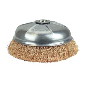 Weiler 14316 6" Crimped Wire Cup Brush, 020" Bronze Fill, 5/8"-11 UNC Nut, Made in The USA