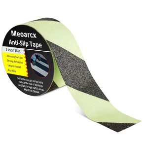 Anti Slip Tape Glow in The Dark Tape, Non Slip Grip Tape for Stairs, Outdoor Waterproof, High Friction, Stair Tread, Indoor Safety, Luminous Green, 2 Inch x 16 Feet