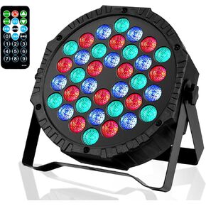 LED Stage Lights DJ Par Lighting, 36 RGB Party Light with Sound Activated Remote DMX Control 7 Modes Strobe Uplights for Events Wedding Birthday Parties Concert Music Show Dance