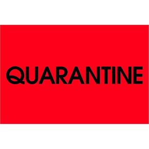 Tape Logic TLDL1138 Labels "Quarantine", 2" x 3", Fluorescent Red, 1 Roll of 500 Labels