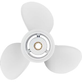 9 7/8 x 11 1/4-F Boat Motor Aluminum Alloy Propeller for Yamaha Engine 20HP 25HP 30HP T20 T25 T30 F25 F30 Outboard Propeller 10 Tooth-RH-3 Blades-White 11 1/4 Pitch Replaces 664-45947-01-EL