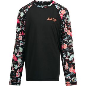 Salt Life Girls' Ocean Drift Youth Long Sleeve Performance Fit Shirt
