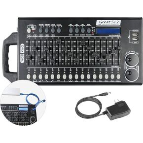 Dmx 512 Stage Light Controller, Controlador de luces para dj, Dmx Light Board Dj Light Controller, 512 Channel Dmx Lights Controller with Built-in Program and RDM Dip Switch Function