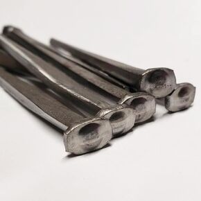4"- CLINCH ROSE HEAD Nails - Metallic Color - Antique rustic restoration accent nails for hanging, furniture, cabins, shutters, flooring – Decorative clavos nails – Distinct SQUARE HEAD Nail 4 in