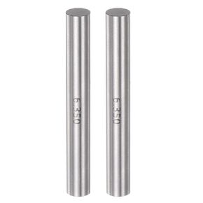 2pcs Pin Gage 6.35mm / 0.25" Gauge Dia 0.001mm Precision Gcr15 Bearing Steel Go No-Go Plug Gage Measuring Tools Pin Gage for Measure Hole Diameter & Depth