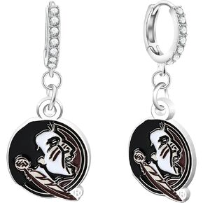 NCAA Florida State Seminoles Rhinestone Circle Drop Earrings