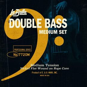 La Bella 7720L Double Bass Light Nickel Flat Wound on Rope Coree String