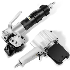Steel Strapping Tool Pneumatic Metal Strapping Machine Tensioner and Cutter Sealer Heavy Duty Split Type Baler for 1.25''/32mm Width Strapping (32mm/1.25inch)