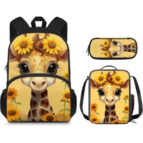 Ystardream Cool Wolf Backpack for Boys 10-12 Kids Backpack with Lunch Box Pencil Box Custom Student Backpack for Teenagers Primary School Backpack for School Travel Sports Camping