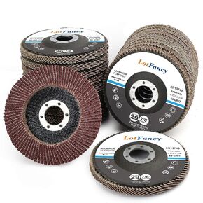 LotFancy Flap Discs 4 1/2 for Angle Grinder, 20PCS, Type 29, 40 60 80 120 Grit Sanding Disc, High Density Jumbo Grinding Wheels, Aluminum Oxide Abrasives, 4.5" x 7/8"