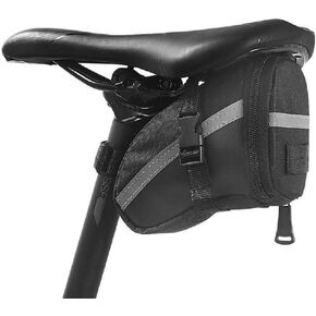 Bike Saddle Seat Bag – 1.2L Bicycle Saddle Bag Keep Bike Accessories – Water Proof Bike Under Seat Pack for Essentials – Quick Release Bike Pouch – Reflective Stripes for Mountain Road Bikes