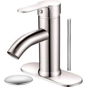 Single Hole Bathroom Faucet Black Bathroom Faucet Matte Black Single Handle Sink Faucet for Bathroom Sink Faucet 1 Hole or 3 Hole for Modern Bathroom RV Sink with Pop-up Drain and Deck