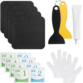 4 Pack 5"X 5" Trampoline Patch Repair Kits, Square On Patches | Repair Holes or tears in a Trampoline Mat